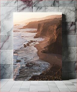 Πίνακας, Cliffside Beach at Sunset Παραλία Cliffside στο ηλιοβασίλεμα