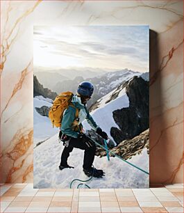 Πίνακας, Climber on Snowy Mountain Ορειβάτης στο Snowy Mountain