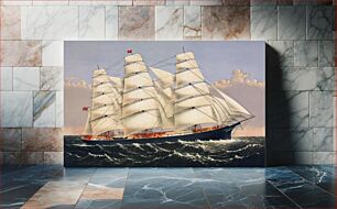Πίνακας, Clipper Ship Three Brothers, the largest sailing ship in the world published by Currier & Ives