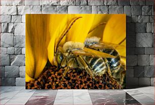 Πίνακας, Close-up of a Bee on a Flower Κοντινό πλάνο μιας μέλισσας σε ένα λουλούδι