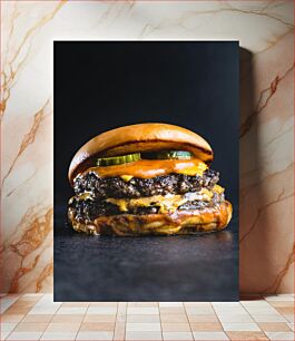 Πίνακας, Close-up of a Cheeseburger Κοντινό πλάνο ενός Cheeseburger