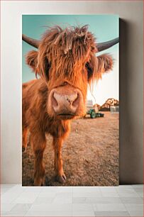 Πίνακας, Close-Up of a Highland Cow Κοντινό πλάνο μιας αγελάδας Highland