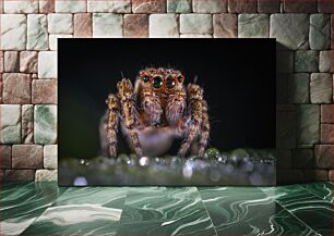 Πίνακας, Close-up of a Jumping Spider Κοντινό πλάνο μιας αράχνης που πηδάει