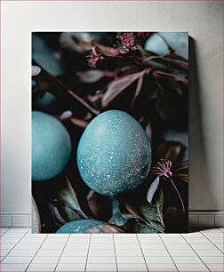 Πίνακας, Close-up of Blue Easter Eggs Κοντινό πλάνο μπλε πασχαλινών αυγών