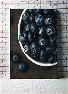 Πίνακας, Close-up of Blueberries in a Bowl Κοντινό πλάνο βατόμουρα σε ένα μπολ