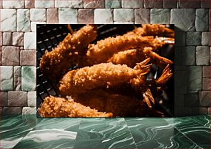 Πίνακας, Close-up of Fried Shrimp Κοντινό πλάνο τηγανητές γαρίδες