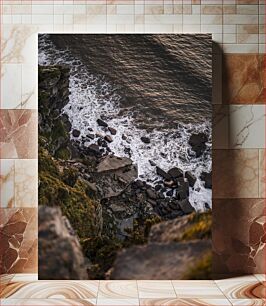 Πίνακας, Coastal Cliff and Waves Παράκτιος γκρεμός και κύματα