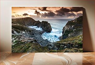 Πίνακας, Coastal Cliff at Sunset Παράκτιος γκρεμός στο ηλιοβασίλεμα