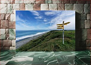 Πίνακας, Coastal Landscape with Signpost Παράκτιο τοπίο με καθοδηγητή