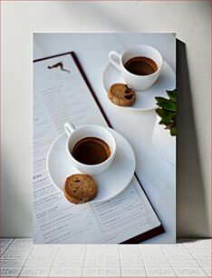 Πίνακας, Coffee and Cookies on a Breakfast Menu Καφές και μπισκότα στο μενού πρωινού