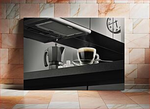 Πίνακας, Coffee and Espresso Maker in Modern Kitchen Καφετιέρα και Εσπρέσο στη Μοντέρνα Κουζίνα