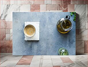 Πίνακας, Coffee and Tea on a Rustic Surface Καφές και τσάι σε ρουστίκ επιφάνεια