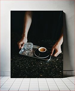 Πίνακας, Coffee and Water on Tray Καφές και νερό στο δίσκο