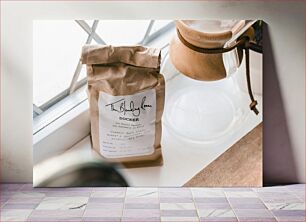 Πίνακας, Coffee Bag on a Windowsill Τσάντα καφέ σε περβάζι
