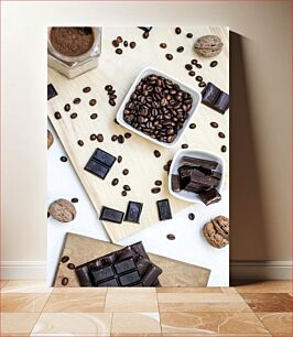 Πίνακας, Coffee Beans and Chocolate Κόκκοι Καφέ και Σοκολάτα