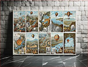 Πίνακας, Collecting cards with pictures of events in ballooning and parachuting history
