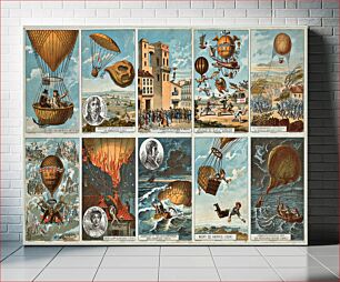 Πίνακας, Collecting cards with pictures of events in ballooning and parachuting history