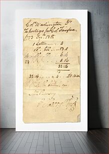 Πίνακας, Colonel George Washington's postage account (1773) written by George Washington