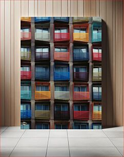Πίνακας, Colorful Apartment Balconies Πολύχρωμα Διαμερίσματα Μπαλκόνια