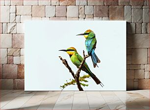 Πίνακας, Colorful Birds on a Branch Πολύχρωμα πουλιά σε ένα κλαδί