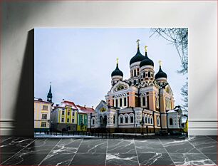Πίνακας, Colorful Buildings and Church Πολύχρωμα κτίρια και εκκλησία