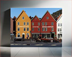 Πίνακας, Colorful Buildings in Bryggen Πολύχρωμα κτίρια στο Bryggen