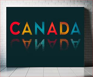 Πίνακας, Colorful Canada Text Reflection Πολύχρωμη αντανάκλαση κειμένου του Καναδά