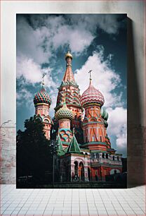 Πίνακας, Colorful Cathedral Against Cloudy Sky Πολύχρωμος καθεδρικός ναός ενάντια στον συννεφιασμένο ουρανό