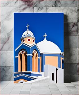 Πίνακας, Colorful Church in Santorini Πολύχρωμη εκκλησία στη Σαντορίνη