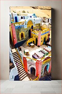 Πίνακας, Colorful Desert Oasis Houses Πολύχρωμα σπίτια όασης της ερήμου
