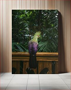 Πίνακας, Colorful Exotic Bird in Lush Greenery Πολύχρωμο εξωτικό πουλί σε καταπράσινο τοπίο