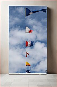 Πίνακας, Colorful Flags against Blue Sky Πολύχρωμες σημαίες ενάντια στο Blue Sky