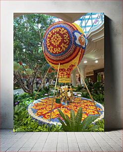 Πίνακας, Colorful Floral Hot Air Balloon Display Πολύχρωμη floral οθόνη αερόστατου