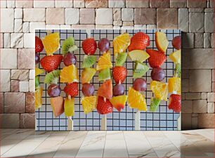 Πίνακας, Colorful Fruit Skewers Πολύχρωμα Σουβλάκια Φρούτων