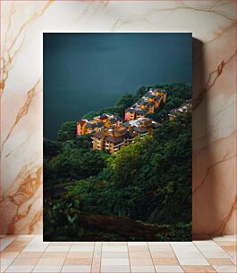 Πίνακας, Colorful Hillside Houses Πολύχρωμα σπίτια στην πλαγιά του λόφου