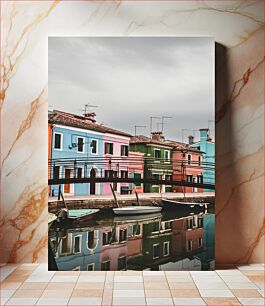Πίνακας, Colorful Houses by the Canal Πολύχρωμα Σπίτια δίπλα στο Κανάλι