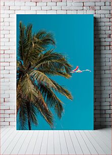 Πίνακας, Colorful Kite Flying near Palm Tree Πολύχρωμος χαρταετός που πετά κοντά στο φοίνικα