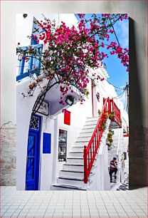 Πίνακας, Colorful Mediterranean Alley Πολύχρωμο Μεσογειακό Σοκάκι