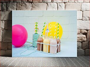 Πίνακας, Colorful Party Drinks and Balloons Πολύχρωμα ποτά και μπαλόνια