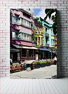 Πίνακας, Colorful Street with Vibrant Buildings Πολύχρωμος δρόμος με ζωντανά κτίρια