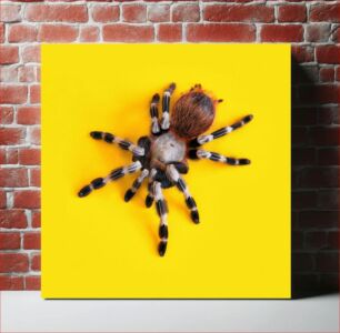 Πίνακας, Colorful Tarantula on Yellow Background Πολύχρωμη Ταραντούλα σε κίτρινο φόντο