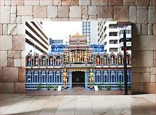 Πίνακας, Colorful Temple Facade Πολύχρωμη Πρόσοψη Ναού