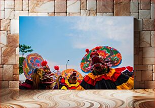 Πίνακας, Colorful Traditional Festival Masks Πολύχρωμες Παραδοσιακές Μάσκες Φεστιβάλ