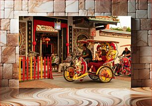 Πίνακας, Colorful Trishaw Ride at Traditional Temple Πολύχρωμο Trishaw Ride στον Παραδοσιακό Ναό