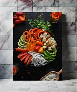 Πίνακας, Colorful Vegetable Arrangement Πολύχρωμη Σύνθεση λαχανικών