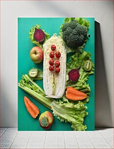 Πίνακας, Colorful Vegetables and Fruits Arrangement Πολύχρωμη σύνθεση λαχανικών και φρούτων