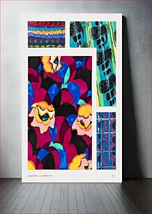 Πίνακας, Colorful vintage art deco pattern, variations 13 from our own Variations Quatre-Vingt-Six Motifs Décoratifs En Vingt Planches (1928) by Édouard Bénédictus