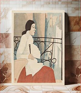 Πίνακας, Colour woodblock print of a Chinese woman by Japanese artist Kanae Yamamoto