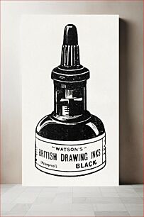 Πίνακας, Commercial illustration of a bottle of drawing ink (1919) vintage icon
