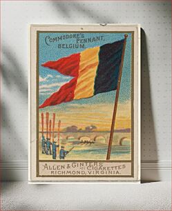 Πίνακας, Commodore's Pennant, Belgium, from the Naval Flags series (N17) for Allen & Ginter Cigarettes Brands